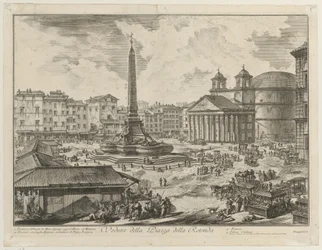 Udsigt over Piazza della Rotonda med Pantheon og obelisken