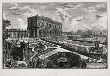 Udsigt til Villa Albani foran Porta Salaria (fra: Vedute di Roma)