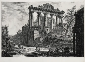 Udsigt over Concordia-templet (fra: Vedute di Roma)