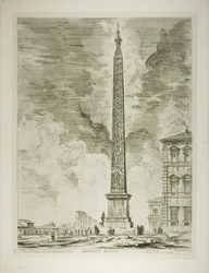 Egyptisk Obelisk. Denne blev rejst af pave Sixtus V på Piazzaen ved St. John Lateran, fra udsigt over Rom