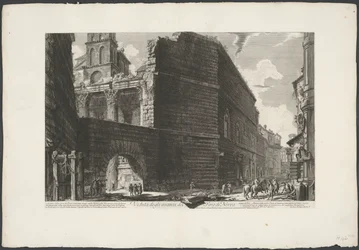 Forum af Augustus i Rom Udsigt over resterne af Forum of Nerva (titel på objekt) Gezichten op Rom (serietitel) Udsigt over Rom designet og indgraveret af Giambattista Piranesi-arkitekten Ve (nez) iano (serietitel)