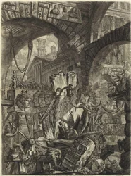 Fra serien The Imaginary Prisons (The Prisons of Invention) af Piranesi, Giovanni Battista (1720-1778). Kobberstik, ca 1761, privat samling