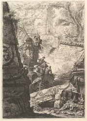 Frontispice: Første del af Architectures, and Perspectives, Rom, ca. 1750.
