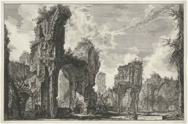 Gezichten op Rom, de Campagna osv. (122 blade) Ruinerne af Sisto eller begge dele af den store sal i Antoninian Baths (titel på objektet) Gezichten op Rom (serietitel) Udsigt over Rom designet og indgraveret af Giambattista Piranesi-arkitekten Ve (nez) ian