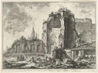 Gezichten op Rom, de Campagna osv. (122 blade) Udsigt over resterne af to Triclinium, der tilhørte Nerons Gyldne Hus (...) (titel på objektet) Gezichten op Rom (serietitel) Udsigt over Rom designet og indgraveret af Giambattista Piranesi archite