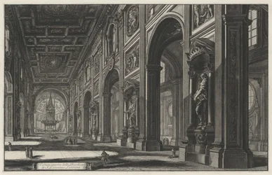 Indvendig udsigt over basilikaen San Giovanni in Laterano (fra: Vedute di Roma)