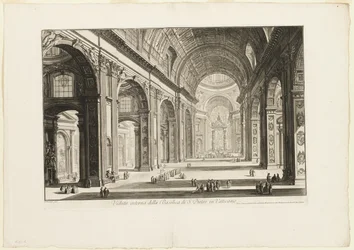 Interiørbillede af Peterskirken i Vatikanet, fra Views of Rome