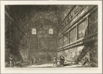 Indvendig udsigt af det gamle Bacchus-tempel, nu kirken S. Urbano, to miles fra Rom, fra Udsigt over Rom