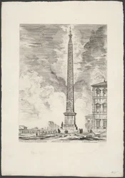 Lateranske Obelisk i Rom Egyptisk Obelisk (titel på objekt) Gezichten op Rom (serietitel) Udsigt over Rom designet og indgraveret af Giambattista Piranesi-arkitekten Ve (nez) iano (serietitel)