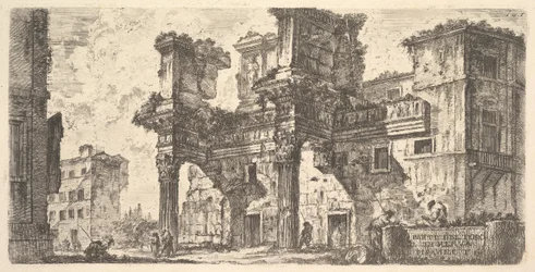Plade 1: Del af Nerva Forum Del af Nerva Forum, ca. 1748.