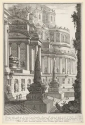 Plade 3: Gammelt mausoleum opført til asken af en romersk kejser Mausoleo antico ere..., 1743.