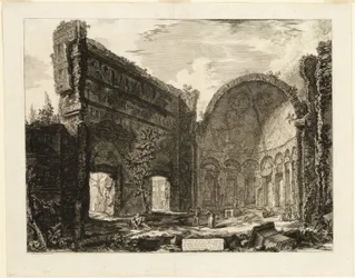 Rester af et rum, der hørte til prætorianerfortet i Hadrians Villa, Tivoli, fra Views of Rome