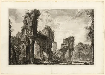 Ruinerne af Xystus [en lang åben portiko brugt til atletiske øvelser], den centrale hal i Antonine Baths [The Baths of Caracalla], fra udsigt over Rom
