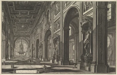 Sankt Johannes i Lateranet, interiør, fra «Vedute di Roma» (Udsigter over Rom)