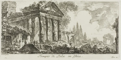 Pola-templet i Istrien, plade 21 fra nogle udsigter over triumfbuer og andre monumenter