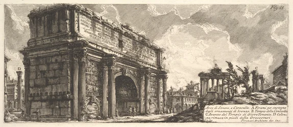 Buen af ​​Septimius Severus Arco di Severo, fra Caracalla, ca. 1756