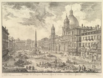 Piazza Navona i Rom over ruinerne af Domitians cirkus, kirken Sant