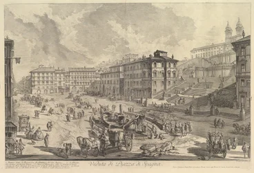 Den Spanske Trappe Udsigt over Den Spanske Trappe, ca. 1750.