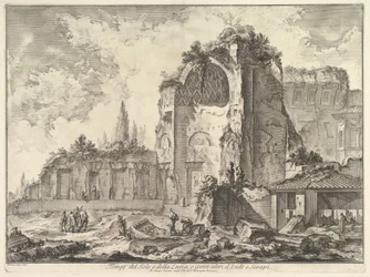 Venus og romaernes tempel kaldes fejlagtigt Temple of Sol og Luna Veduta degli..., ca. 1759.