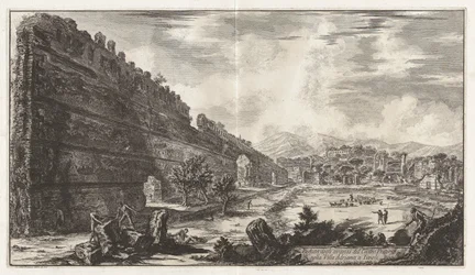 Udsigt over resterne af det prætoriske fort [poecilen] i Hadrian