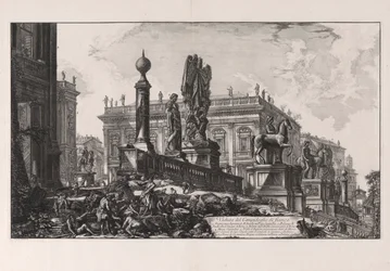Udsigt over Campidoglio fra siden, fra Vedute di Roma (Udsigt over Rom)