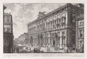 Udsigt over Palazzo bygget på Quirinal for Briefs-sekretæren og Det Hellige Råd), fra Vedute di Roma