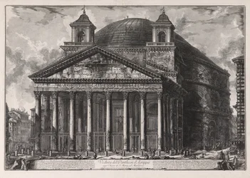 Udsigt over Agrippas Pantheon, i dag kirken Santa Maria ad Martyres [faktisk Hadrians Pantheon], fra Vedute di Roma (Udsigter over Rom)