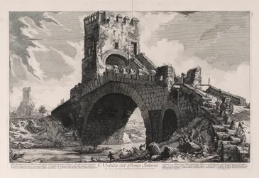 Veduta del Ponte Salario (Udsigt over Salario-broen), fra Vedute di Roma (Udsigt over Rom)