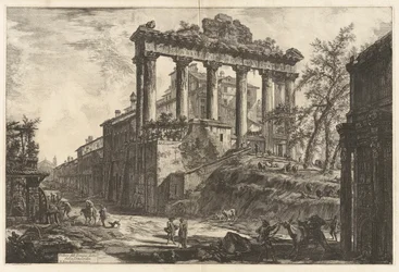 Veduta del Tempio detto della Concordia (Udsigt over det såkaldte Concord Temple [Saturntemplet med Septimius Severus
