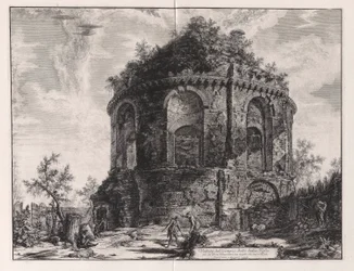 Udsigt over det såkaldte Hostetempel på Via Tiburtina, en kilometer fra Tivoli), fra Vedute di Roma (Udsigt over Rom)
