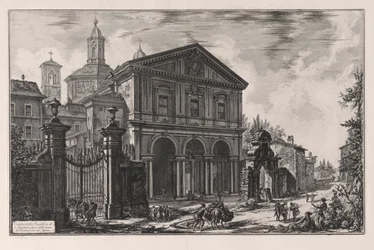Udsigt over basilikaen San Sebastiano fuori delle Mura i Rom, på Appian Way), fra Vedute di Roma (Udsigt over Rom)