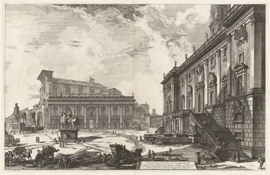 Udsigt over Piazza del Campidoglio, fra Vedute di Roma (Udsigt over Rom)