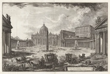 Udsigt over den store Piazza og Sankt Peters basilika