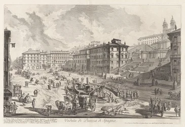 Udsigt over Piazza di Spagna, fra Vedute di Roma (Udsigt over Rom)