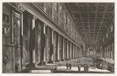 Indvendig udsigt over basilikaen Santa Maria Maggiore, fra Vedute di Roma (Udsigt over Rom)