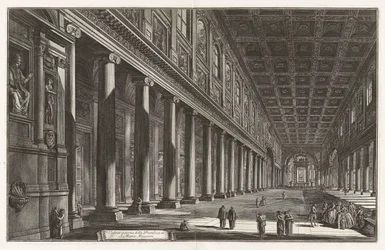 Indre udsigt over basilikaen Santa Maria Maggiore, fra Vedute di Roma (Udsigter over Rom)