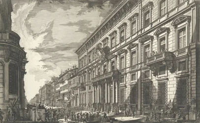 Udsigt langs Via del Corso af Palazzo dell