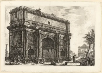 Udsigt over Septimius Severus bue, fra udsigt over Rom
