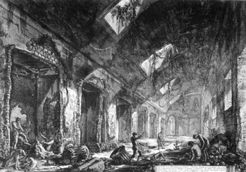 Udsigt over Heliocaminus ved Hadrians villa, Tivoli, fra 