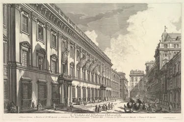 Udsigt over Palazzo Odeschali, fra Views of Rome Roman Views, ca. 1753.