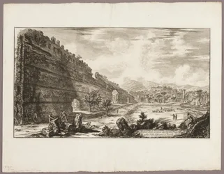Udsigt over resterne af prætorianerfortet [Poecile], Hadrians Villa, Tivoli, fra Views of Rome