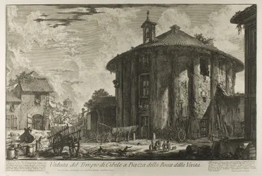 Udsigt over Cybele-templet på Piazza af Bocca della Verità, fra udsigt over Rom