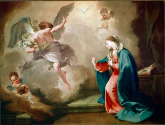 Bebudelsesmaleriet af Giambattista (Giovan Battista) (Giovanni Battista) Pittoni (1687-1767)