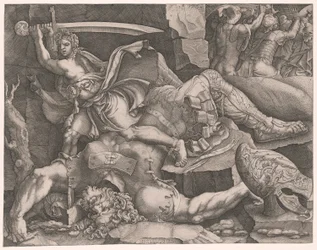 David hugger hovedet af Goliat