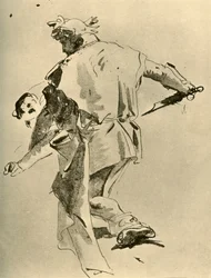 En mand, der stikker en dreng, midten af det 18. århundrede, 1928