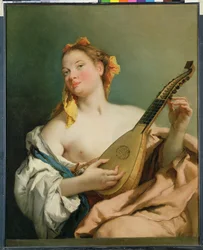 Pige med mandolin, 1755-60