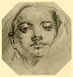 Hoved af en kvinde, c1739-c1744, 1928