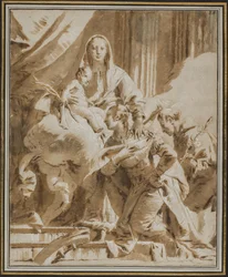 Madonna og barn med Sts Antony af Padua og Catherine af Alexandria