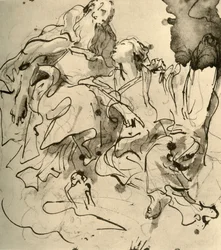 Gammel mand og ung kvinde, 1761, 1928