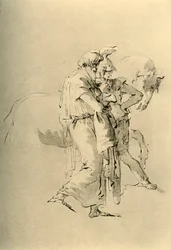 Gammel mand og ung soldat, midten af det 18. århundrede, 1928
